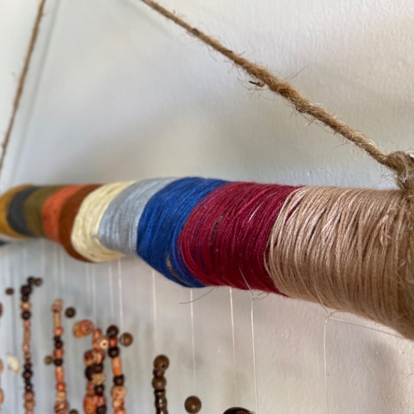 27” x 43” multi-bead and shell wall decor/indoor wind-chime - Picture 2 of 3